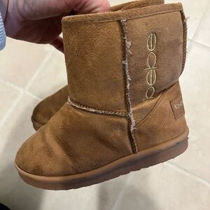 Bebe Brown Suede Boots with Embroidery